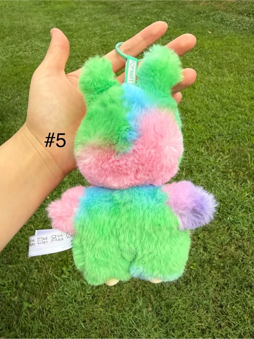 Plush Pastel Rainbow Labubu Bunny Small Pet Toy Keychain Charm not from Pop Mart